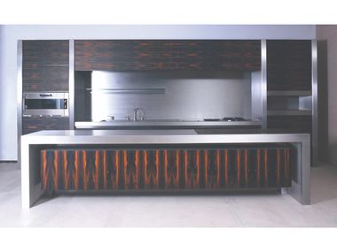 Bespoke kitchen in ebony and hand-satin-finished stainless steel BESPOKE KITCHEN STRATO