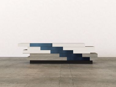 Sculptural cabinet with drawers configurable as a kitchen island RIFLESSI #2 STRATO