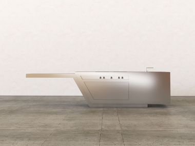 Stainless steel kitchen island UNIQUENESS TATTOO STRATO