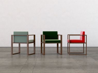 Velvet chair with armrests VIENNA STRATO