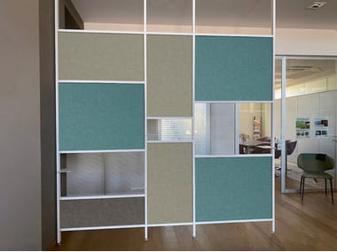 Divisorio ufficio modulare ignifugo in feltro TETRIX QUADRO TOSCA STUDIO T