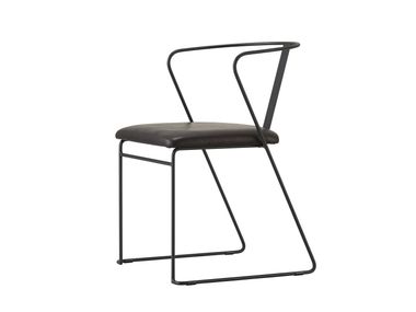 Stackable iron chair with armrests FELICE SUGIYAMA