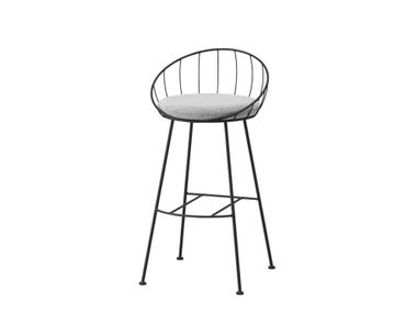 High iron stool with footrest HOOP SUGIYAMA