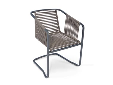 Cantilever rope garden chair with armrests SUITE | Cantilever chair