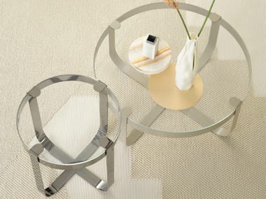 Saba Italia, RING Tavolino rotondo in ferro e vetro