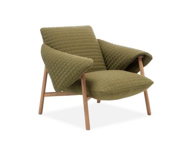 Fabric armchair with armrests with removable cover VOILA' Saba Italia