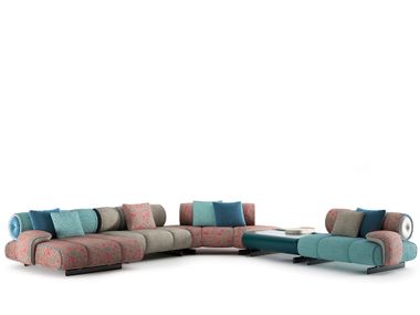 Sofá de canto modular de tecido AIR ORION Saloni