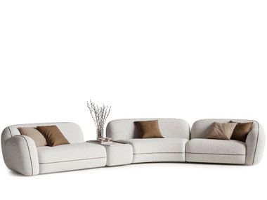 Sofá de canto modular de tecido ICONA Saloni