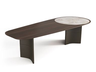 Oval wooden living room table ARK ELEGANT Saloni