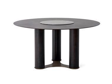 Round wooden table with Lazy Susan TOSCA Saloni