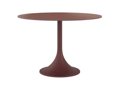 Round etched glass dining table with central base VENUS Saloni