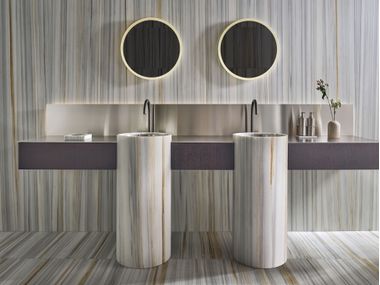 Lavabo freestanding rotondo in marmo THE SMALL HOURS Salvatori