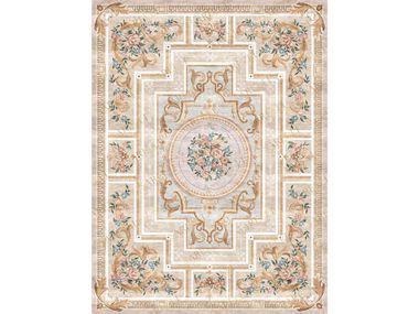 Custom handmade rug NEOCLASSIC ROSETTE EMPIRE Sarelli Interiors Textiles