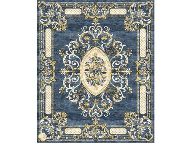 Custom handmade rug PALATIAL VINE CARTOUCHE Sarelli Interiors Textiles