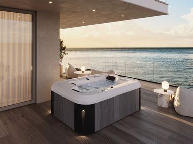 Outdoor 2-seats hydromassage minipool AURORA S Saunamo