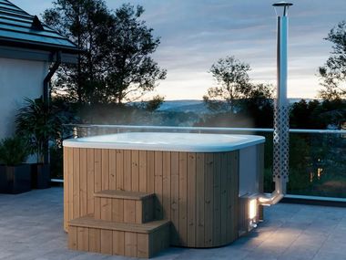 Outdoor square hydromassage minipool CALYPSO 200 Saunamo