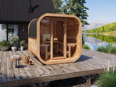 Aussensauna aus Holz CUBE 220 Saunamo
