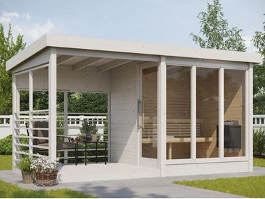 Aussensauna aus Holz DELUXE TERRACE Saunamo