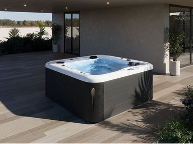 Outdoor square hydromassage minipool DOUBLE 520 Saunamo