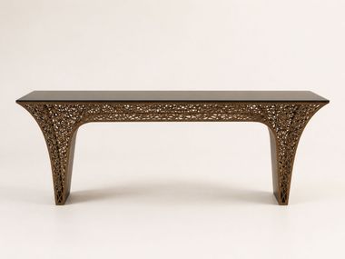 Rectangular Glass and Stainless Steel desk NEST Schiapparoli