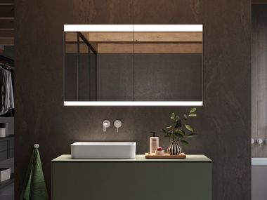 Wall-mounted rectangular bathroom mirror with integrated lighting FILO HCL Schneider