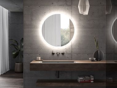 Round wall-mounted bathroom mirror with integrated lighting GLOW LED Schneider