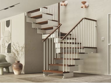 Scrigno, EVO Scala a giorno modulare in faggio e acciaio