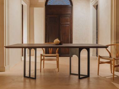 Dining table with heat-treated oak veneer top PORTICO Second-Studio