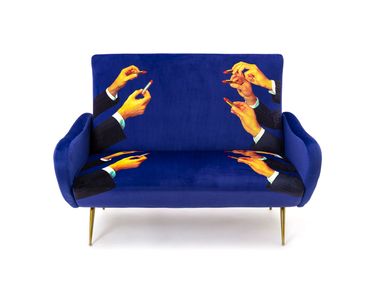2 seater wooden sofa LIPSTICKS Seletti