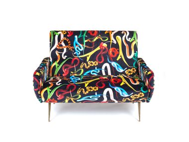 2 seater wooden sofa SNAKES Seletti