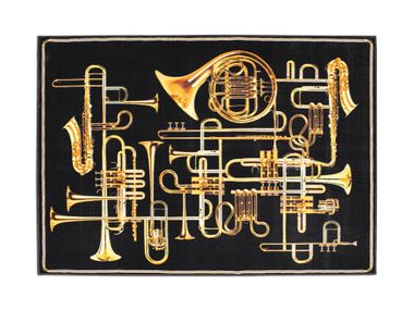 Patterned rectangular polypropylene rug TRUMPETS Seletti