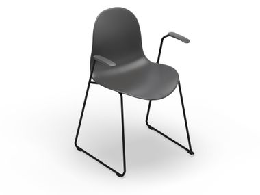 Sled base polypropylene chair with armrests KLOK Sellex