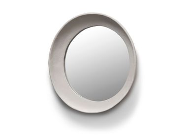 Round wall-mounted paper mache mirror EARTH Serax