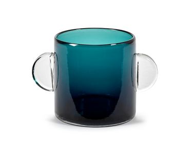 Runder Vase aus farbigem Glas VASE DARK BLUE Serax