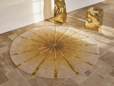 Round handmade wool rug CHURUATAS Serge LESAGE