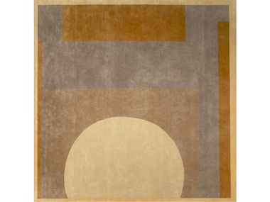 Geometrischer quadratischer Handgefertigter Teppich aus Wolle GONG Serge LESAGE