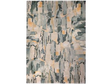 Rectangular handmade bamboo fibre and wool rug ANDARIA Serge LESAGE