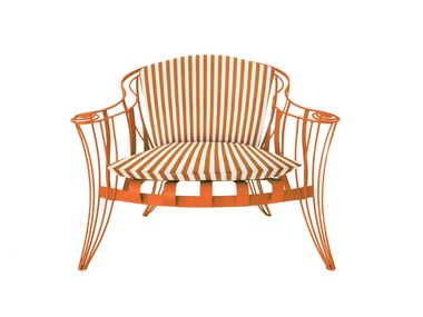 Sessel aus Stoff mit Armlehnen und Eisengestell OPUS GARDEN LA DOLCE VITA TANGERINE Sergio Villa Mobilitaly