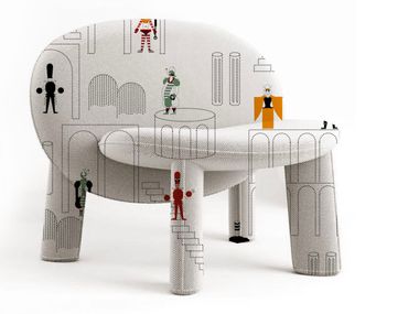 Fabric armchair without armrests DINO ARHIVE FABRIC ANATOLIY PETRYCKYI 1 Shishka Project