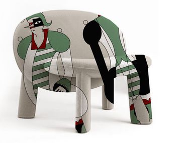 Fabric armchair without armrests DINO ARHIVE FABRIC ANATOLIY PETRYCKYI 2 Shishka Project