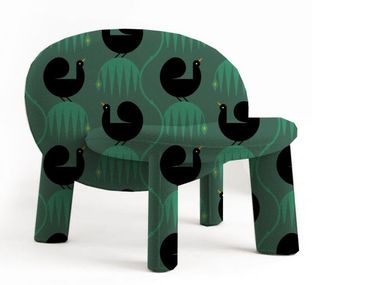 Fabric armchair without armrests DINO ARHIVE FABRIC OLEKSANDR SAENKO Shishka Project
