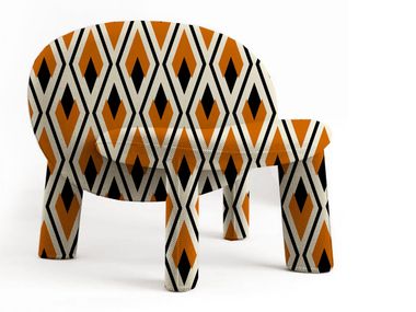 Fabric armchair without armrests DINO GEOMETRY ARHIVE FABRIC SERGIY KOLOS Shishka Project
