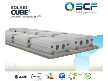 Formwork panel and lightening element for floor slab SOLAIO CUBE Sicilferro