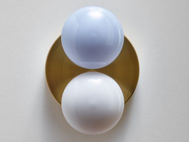 LED blown glass and brass wall lamp DOT 2X SkLO