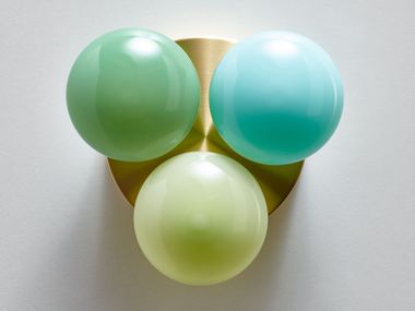 LED blown glass and brass wall lamp DOT 3X SkLO