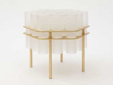 Blown glass and brass coffee table FIELD 19 SkLO
