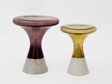 Round blown glass coffee table JOIN SkLO
