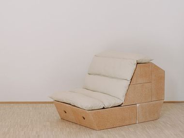 Modular armchair in solid wood REVERSIBLE SPACE PROGRAM Smarin