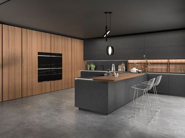 Fitted kitchen with peninsula LINK & ELEMENTI Snaidero