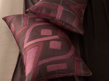 Printed ramie pillow case with graphic pattern NAP BRUSH Society Limonta